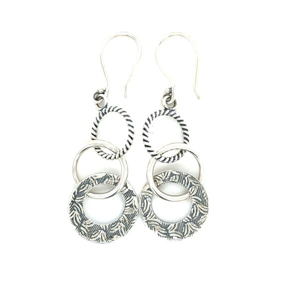 Silpada 925 Interlink Dangle Earrings - Picture 1 of 6
